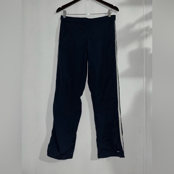 Vintage‎ Nike Pants Blue White Stripe Nylon Women’s Y2K Medium - Picture 1 of 8